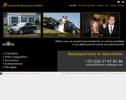 Site JR - Location de véhicules avec chauffeur